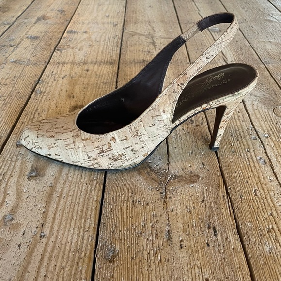 Donald J Pliner Cork Slingback Heels Stiletto Sandal Shoe 9 - Picture 5 of 15